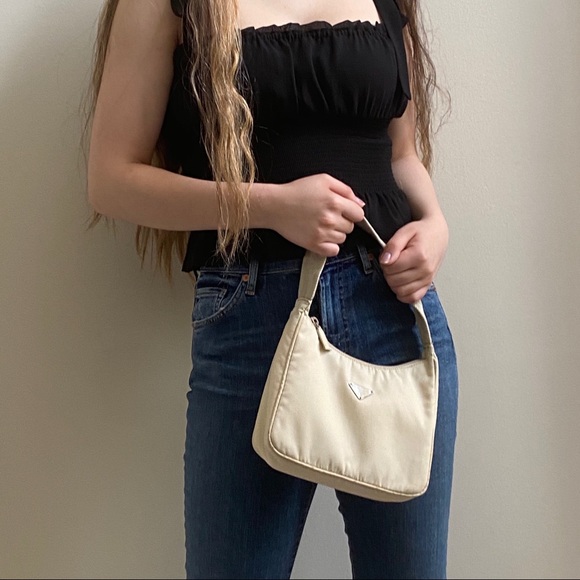 Prada Handbags - ✨ SOLD✨ Prada Light Beige Nylon Hobo